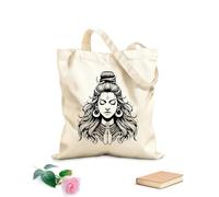 AILOONG mahashivratri special lord shiva art mahakal silhouette tattoo har har mahadev hindu god Customizable pattern canvas bags 12 oz thick fabric Matches clothing 31x36cm Medium