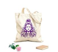 AILOONG mahashivratri special lord shiva art mahakal silhouette tattoo har har mahadev hindu god Customizable pattern canvas bags 340g/m² thick fabric Matches clothing