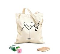 AILOONG Martini Glass appeal Stripper Girl Alcohol Cocktail Canvas Tote Bag 12 oz thick fabric Replaces school bag 25x30cm Small