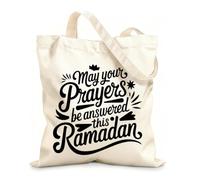 AILOONG may your prayers be answe this ramadan Customizable pattern canvas bags 12 oz thick fabric Matches clothing 25x30cm Small