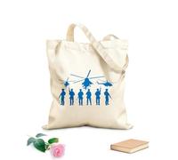 AILOONG Military Aviation Helicopter Fighter War Army Cotton Canvas Shopping Bag 340g/m² thick fabric Uses as a gift bag