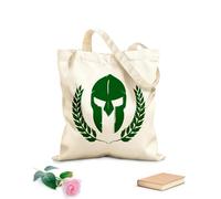 AILOONG Military Spartan Warrior Helmet Greece Soldier Cotton Canvas Shopping Bag 340g/m² thick fabric Uses as a gift bag