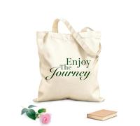 AILOONG Motivation Inspiration Quote Enjoy Journey Unbleached Canvas Tote Bag 340g/m² thick fabric Uses as a tool bag