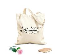 AILOONG Motivation Quote Words Inspiring Beautiful Letters Unbleached Canvas Tote Bag 12 oz thick fabric Uses as a tool bag 35x40cm Large