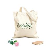 AILOONG Motivation Quote Words Inspiring Beautiful Letters Unbleached Canvas Tote Bag 340g/m² thick fabric Uses as a tool bag