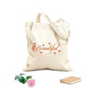 AILOONG Motivation Quote Words Inspiring Beautiful Letters Unbleached Canvas Tote Bag 340g/m² thick fabric Uses as a tool bag