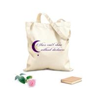 AILOONG Motivation Quote Words Stars Can't Shine Darkness Inspiring Letters Unbleached Canvas Tote Bag 340g/m² thick fabric Uses as a tool bag