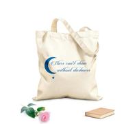 AILOONG Motivation Quote Words Stars Can't Shine Darkness Inspiring Letters Unbleached Canvas Tote Bag 340g/m² thick fabric Uses as a tool bag