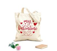 AILOONG My Valentine's Day Love Reinforced Bottom Canvas Bag 340g/m² thick fabric Uses as a gift bag