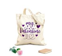AILOONG My Valentine's Day Love Reinforced Bottom Canvas Bag 340g/m² thick fabric Uses as a gift bag