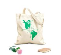 AILOONG Navigation Compass America Continent Map Cotton Canvas Shopping Bag 340g/m² thick fabric Uses as a gift bag