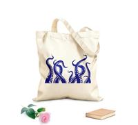 AILOONG Octopus Tentacles Kraken Cotton Canvas Shopping Bag 340g/m² thick fabric Uses as a gift bag