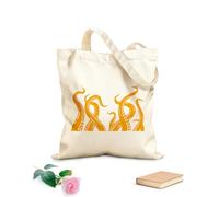 AILOONG Octopus Tentacles Kraken Cotton Canvas Shopping Bag 340g/m² thick fabric Uses as a gift bag