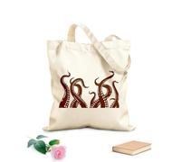 AILOONG Octopus Tentacles Kraken Cotton Canvas Shopping Bag 340g/m² thick fabric Uses as a gift bag