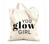 AILOONG Phrase Glow Girl Lettering Unbleached Canvas Tote Bag 12 oz thick fabric Uses as a tool bag 35x40cm Large