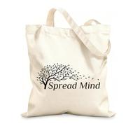 AILOONG Phrase Spread Mind Autumn Tree Leaves Wind Unbleached Canvas Tote Bag 12 oz thick fabric Uses as a tool bag 31x36cm Medium