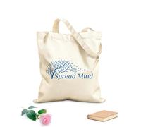 AILOONG Phrase Spread Mind Autumn Tree Leaves Wind Unbleached Canvas Tote Bag 340g/m² thick fabric Uses as a tool bag