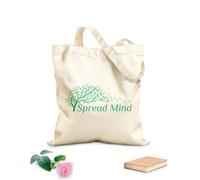 AILOONG Phrase Spread Mind Autumn Tree Leaves Wind Unbleached Canvas Tote Bag 340g/m² thick fabric Uses as a tool bag