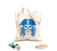 AILOONG Pirates Dead Skull Dreadlocks Unbleached Canvas Tote Bag 340g/m² thick fabric Uses as a tool bag