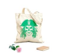 AILOONG Pirates Dead Skull Dreadlocks Unbleached Canvas Tote Bag 340g/m² thick fabric Uses as a tool bag