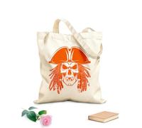 AILOONG Pirates Dead Skull Dreadlocks Unbleached Canvas Tote Bag 340g/m² thick fabric Uses as a tool bag