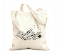 AILOONG Polyester Cotton Beach Bag 12 oz thick fabric Be Strong And Brave Bible Verses Christian Inspirational Quotes Mountain Sun Joshua Skin-friendly material 25x30cm Small