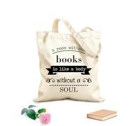AILOONG Polyester Cotton Beach Bag 12 oz thick fabric Books Quotes Company Inspiration Skin-friendly material 25x30cm Small