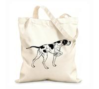 AILOONG Polyester Cotton Beach Bag 12 oz thick fabric Cartoon English Pointer Breed Dog Pet Grooming Salon Animal Puppy Skin-friendly material 31x36cm Medium