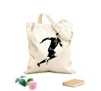 AILOONG Polyester Cotton Beach Bag 12 oz thick fabric Football Player Soccer Portugal Player Football Sports Athlete Running Skin-friendly material 25x30cm Small