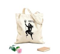 AILOONG Polyester Cotton Beach Bag 12 oz thick fabric Lord Shiva Religious Wardrobe Ceiling Vintage Skin-friendly material 31x36cm Medium