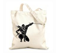 AILOONG Polyester Cotton Beach Bag 12 oz thick fabric Ninja Japanese Warrior Samurai Warrior Boy Child Skin-friendly material 31x36cm Medium
