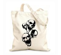 AILOONG Polyester Cotton Beach Bag 12 oz thick fabric Skull Skeleton Horror Anarchism Freedom Cool Boy Skin-friendly material 35x40cm Large