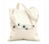 AILOONG Polyester Cotton Beach Bag 12 oz thick fabric Solar System Stars Universe Space Planets Earth Sun Saturn Mars Moon Nuesery Skin-friendly material 25x30cm Small