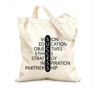 AILOONG Polyester Cotton Beach Bag 12 oz thick fabric Success Education Teamwork Inspirational Quotes Success Skin-friendly material 35x40cm Large