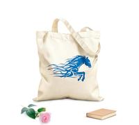 AILOONG Polyester Cotton Beach Bag 340g/m² thick fabric Animal Abstract Horse Head Animal Wild Horse Stallion Skin-friendly material