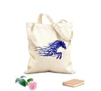 AILOONG Polyester Cotton Beach Bag 340g/m² thick fabric Animal Abstract Horse Head Animal Wild Horse Stallion Skin-friendly material