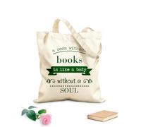 AILOONG Polyester Cotton Beach Bag 340g/m² thick fabric Books Quotes Company Inspiration Skin-friendly material