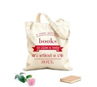 AILOONG Polyester Cotton Beach Bag 340g/m² thick fabric Books Quotes Company Inspiration Skin-friendly material