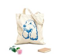 AILOONG Polyester Cotton Beach Bag 340g/m² thick fabric Cocker Spaniel Cute Puppy Dog Pet Dog Head Skin-friendly material