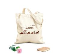 AILOONG Polyester Cotton Beach Bag 340g/m² thick fabric Dinosaur Tree Bird Jungle Forest Dinosaur Park Wildlife Adventure Skin-friendly material