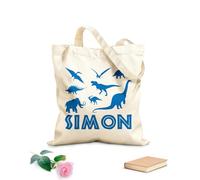 AILOONG Polyester Cotton Beach Bag 340g/m² thick fabric Dinosaur World Boy Various Dinosaurs Skin-friendly material