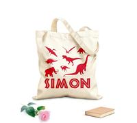 AILOONG Polyester Cotton Beach Bag 340g/m² thick fabric Dinosaur World Boy Various Dinosaurs Skin-friendly material