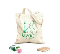 AILOONG Polyester Cotton Beach Bag 340g/m² thick fabric Hookah Club Hookah Smoke Pattern Arabic Skin-friendly material