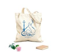 AILOONG Polyester Cotton Beach Bag 340g/m² thick fabric Hookah Club Hookah Smoke Pattern Arabic Skin-friendly material