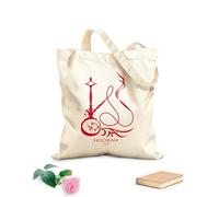 AILOONG Polyester Cotton Beach Bag 340g/m² thick fabric Hookah Club Hookah Smoke Pattern Arabic Skin-friendly material