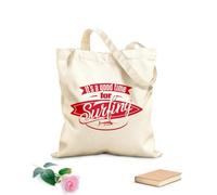 AILOONG Polyester Cotton Beach Bag 340g/m² thick fabric It'S Time To Surf With A Swordfish Surfboard Extreme Sports Skin-friendly material