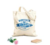 AILOONG Polyester Cotton Beach Bag 340g/m² thick fabric It'S Time To Surf With A Swordfish Surfboard Extreme Sports Skin-friendly material