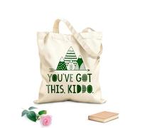 AILOONG Polyester Cotton Beach Bag 340g/m² thick fabric Nordic You Have This Kids Mountain Playroom Adventure Travel Explore Inspirational Quotes Children Skin-friendly material