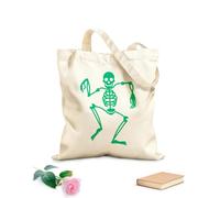 AILOONG Polyester Cotton Beach Bag 340g/m² thick fabric Skull Bones Skull Halloween Car Creative Skin-friendly material