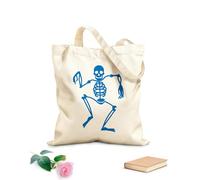 AILOONG Polyester Cotton Beach Bag 340g/m² thick fabric Skull Bones Skull Halloween Car Creative Skin-friendly material